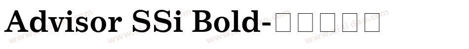 Advisor SSi Bold字体转换